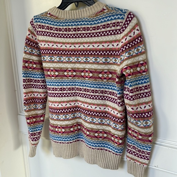 J Crew wool Fair Isle Knit Crewneck sweater size xsmall Ercu Multicolor EUC - Picture 6 of 11